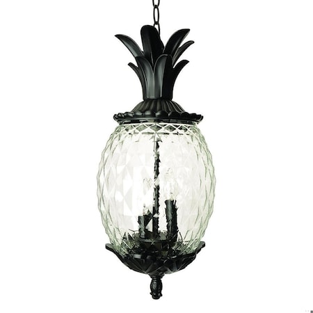 Homeroots 21 x 9.5 x 9.5 in. Lanai 3-Light Black Coral Hanging Light 398016